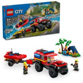 LEGO 60412 City Camión Bomberos 4x4 con Barco Rescate para niños de 5+ años - 301 piezas