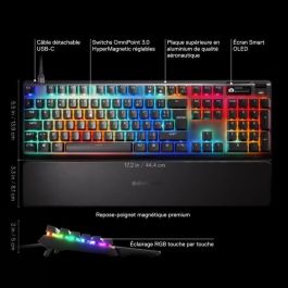 Teclado mecánico para juegos con cable - STEELSERIES - APEX PRO GEN 3 - Negro Teclado mecánico para juegos con cable - STEELSERIES - APEX PRO GEN 3 - Negro