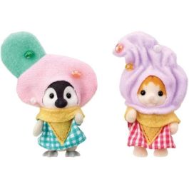 El dúo disfrazado de helado - SYLVANIAN FAMILIES - 5685 - Bebé pingüino y gato rojo con disfraces exclusivos