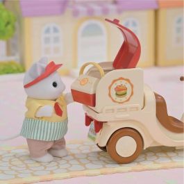 Juego de Catering - SYLVANIAN FAMILIES - Puesto de hamburguesas - Papa Latte Cat y Scooter