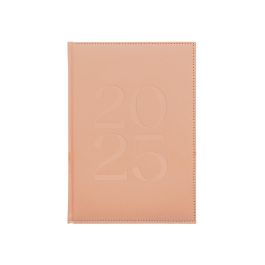 Agenda Encuadernada Liderpapel Creta A5 2025 Semana Vista Color Rosa Nude Papel 70 gr