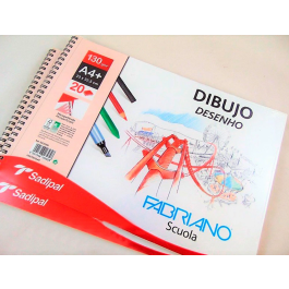 Bloc De Dibujo Fabriano Accademia Con Espiral Liso A4+ 130G 20H