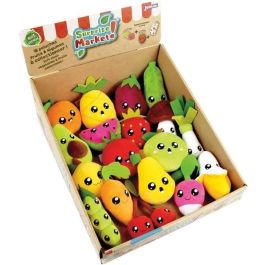 Lote de 18 bolsas sorpresa - JEMINI - Mercado sorpresa - Peluche de fruta o verdura +/- 10 cm, pegatinas y tarjetas de memoria Lote de 18 bolsas sorpresa - JEMINI - Mercado sorpresa - Peluche de fruta o verdura +/- 10 cm, pegatinas y tarjetas de memoria