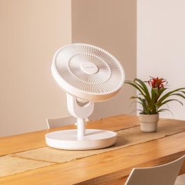 Cecotec 08243 Ventilador de Pie 3 en 1 Plegable Blanco Inalámbrico con Batería 2600mAh, Motor BLDC 22W Ultrasilencioso y Mando a Distancia