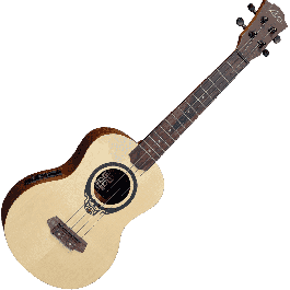 LAG Ukelele Tiki Uku Tenor Electroacústico Tapa Abeto Macizo Fondo Sapelli con Previo Shadow Uke
