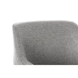 DKD Home Decor Sillón Scandi Gris Claro y Negro de Poliéster y Metal 62 x 76.5 x 66 cm, Altura Asiento 46 cm