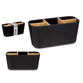 Organizador ovalado 5 huecos bambú negro Berilo 21x10x9 cm (6 Unidades) Organizador ovalado 5 huecos bambú negro Berilo 21x10x9 cm (6 Unidades)