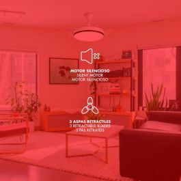 AVANT Ventilador de Techo 42 Pulgadas Retráctil, 30W Motor y 36W LED, Control por App