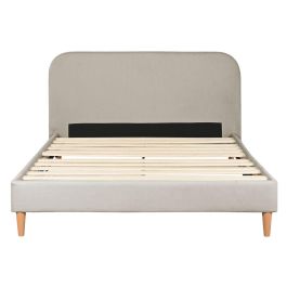 DKD Home Decor Cama Urban de Poliéster y Madera Beige 219x104x170 cm para Colchón 150x200 - Desmontable