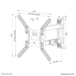 Neomounts Soporte Pared Movimiento Completo WL40-550BL14 para Pantallas de 32-55", Soporta 35 kg, VESA 100x100-400x400 mm, Negro