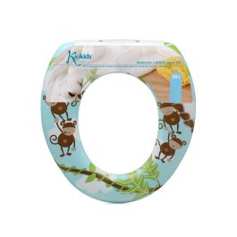 KioKids Reductor WC Acolchado Monos para Niños +12 meses - Cómodo, Higiénico y Multicolor para Inodoros Estándar