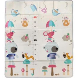Tineo TIN3275056061108 Tapete de juego reversible Maxi 150 x 180 cm - Diseño de animales / Pista de coches