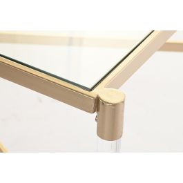 DKD Home Decor Mesa Centro Glam, Metálica y Acrílica, Dorado y Transparente, 70x120x45 cm, Desmontable DKD Home Decor Mesa Centro Glam, Metálica y Acrílica, Dorado y Transparente, 70x120x45 cm, Desmontable
