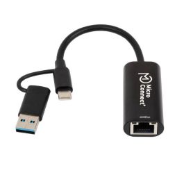 MicroConnect Adaptador de Red Premium USB-C / A a RJ45 2.5G para Portátil Mac, Windows y Linux