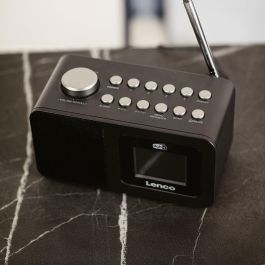 Lenco CR-625BK Radio Reloj con Sintonizador FM PLL y Pantalla LED – Negro