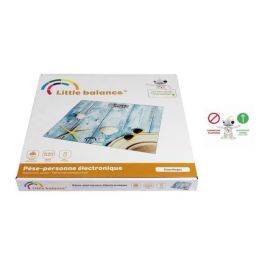 Little Balance Báscula Electrónica para Mariscos 180 kg / 100 g - Gran Tapa Cristal Templado, Gran Pantalla LCD, Diseño Extraplano