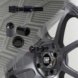 Omp Juego de 4 Tuercas Estrella M12x1.25 Cónico Largo 36mm Llave 17-19 Negro DIN 10.9 OMPS09731201