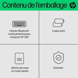 HP 350 Teclado Inalámbrico Bluetooth Compacto Multi-Dispositivo, Cómodo y Portátil para Productividad en PC, Portátil, Tablet y Móvil