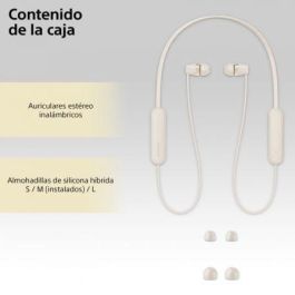 Auriculares Inalámbrico Intrauditivos Sony WI-C100/ con Micrófono/ Bluetooth/ Beige Auriculares Inalámbrico Intrauditivos Sony WI-C100/ con Micrófono/ Bluetooth/ Beige