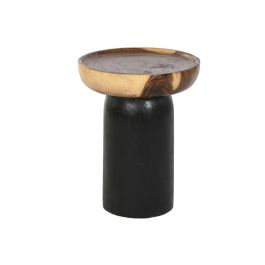 Mesa auxiliar Home ESPRIT Negro Natural 35 x 35 x 46 cm Mesa auxiliar Home ESPRIT Negro Natural 35 x 35 x 46 cm