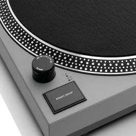 Lenco L-3810 - Tocadiscos de accionamiento directo con puerto USB y preamplificador incorporado, color gris mate