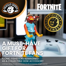 Exquisite Gaming Figura Fortnite Cable Guys Fishstick con Cable USB - Soporte para Smartphone y Accesorios Pequeños 20 cm