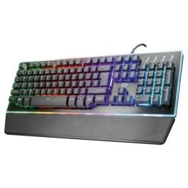 TECLADO TRUST GAMING GXT 860 THURA SEMI-MECHANICAL - 9 MODOS COLOR BRILLO AJUSTABLE - 12 TECLAS MULTIMEDIA - PLACA SUPERIOR METALICA - CABLE USB 170CM