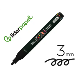 Liderpapel Rotulador Acrílico Base Agua Negro Punta Redonda 3 mm para Todo Tipo de Superficie Precio: 9.5000004. SKU: B17K5RQJYC
