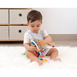 KioKids Juguete Actividades Sensoriales y Motoras para Cuna/Carrito - Silicona y ABS +10 meses - Multicolor con Bola Deslizante y Formas