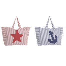 DKD Home Decor Bolso Mediterraneo Azul Coral 24 x 50 x 60 cm (4 Unidades) Poliester Precio: 42.89000001. SKU: B1APZD4VNH