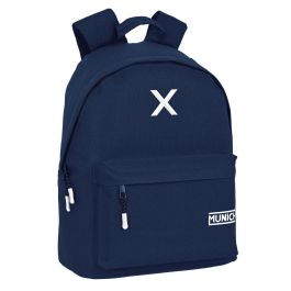 Munich Mochila Escolar o de Trabajo para Portátil 14.1 pulgadas Colección Básicos Color Marino, Resistente Poliéster 600D, Medidas 31x41x16 cm