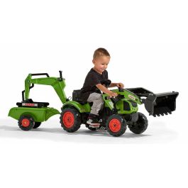 Falk Retroexcavadora de pedal CLAAS Arion 410, pala frontal, excavadora, remolque caja abierta, volante con bocina, para niños desde 2 años Falk Retroexcavadora de pedal CLAAS Arion 410, pala frontal, excavadora, remolque caja abierta, volante con bocina, para niños desde 2 años