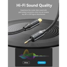 Vention BKCBH Cable de Audio Digital Fibra Óptica, 2m, Negro, con Conectores Ópticos Cuadrados de Aleación de Aluminio