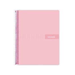 Cuaderno Espiral Liderpapel A5 Micro Crafty Tapa Forrada 120H 90 gr Cuadro 5 mm 5 Bandas6 Taladros Color Rosa