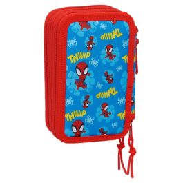 Safta Plumier Escolar Triple Cremallera 37 Piezas Spidey 195x125x55 mm