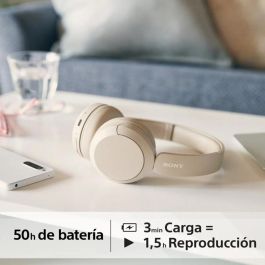 Sony WH-CH520 WHCH520C.CE7 Auriculares Inalámbricos Bluetooth Beige con Micrófono, 50h Batería, DSEE