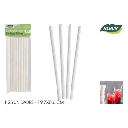 Pajitas de cartón blancas Algon - Pack de 25 unidades (24 Unidades) Precio: 10.50000006. SKU: B14RKLXKBP