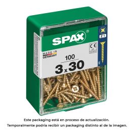 Spax 4081020300302 Tornillo Madera Cabeza Plana Yellox 3,0x30mm Universal Rosca Completa Ranura Z1 Punta S Caja 100 Uds. Precio: 4.68999993. SKU: S7913862