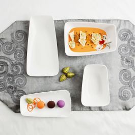 Plato Llano Ariane Vital Rectangular Cerámica Blanco (29 x 15,5 cm) (6 Unidades)