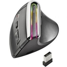 NGS Evo Karma Ratón Vertical Inalámbrico Ergonómico Recargable Multidispositivo Silencioso Luces LED 3200 DPI 5 Botones Diestros