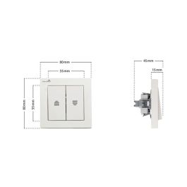 Schellenberg Interruptor para enrolladores 2 botones 23005 para motores tubulares standard y plus, incluye marco