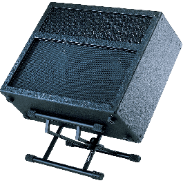 QUIKLOK Soporte para Amplificador de Doble Eje Plegable y Regulable en Altura de Acero Negro para Suelo