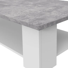 Mesa de centro PILVI Hormigón blanco y gris claro L 67 x P 67 x A 31 cm