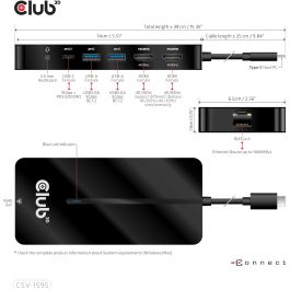 Club3D Hub USB-C 7 en 1: 2xHDMI 4K60Hz, 2xUSB, USB-C PD100W, LAN - Adaptador para portátil/PC