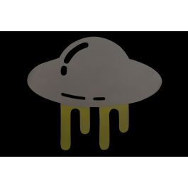 DKD Home Decor Ovni Decoracion Pared Kids Gris Verde 2 x 30 x 35 cm