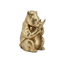 DKD Home Decor Figura Rinoceronte Dorado Resina 11.5 x 18.5 x 13.5 cm (3 Unidades)