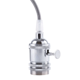 Pendel E27 Cable 1000mm con Tela, Rosetón e Interruptor - SC-MPL004