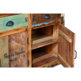 GINER Y COLOMER Aparador Madera Reciclada Multicolor 3 Cajones 3 Puertas