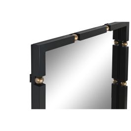 DKD Home Decor Espejo Glam Decorativo Negro Dorado de Hierro y Cristal 96.5x64.5x5 cm