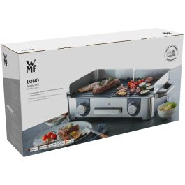 WMF 0415280011 Lono Master - Grill Eléctrico de Mesa 2400W, Superficie 280x500mm, Acero Inoxidable, Antiadherente